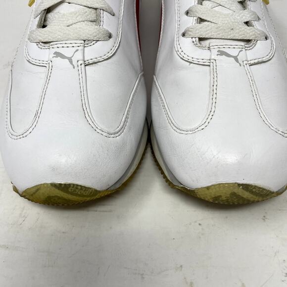 Puma White Red Leather Easy Rider Sneakers Mens Size 8.5 - Picture 4 of 10